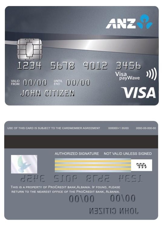 Australia ANZ Platinum credit visa card